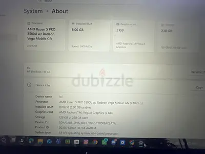 HP EliteBook 745 G5 - AMD Ryzen 5 Pro, 8GB RAM, 238GB SSD negotiable
