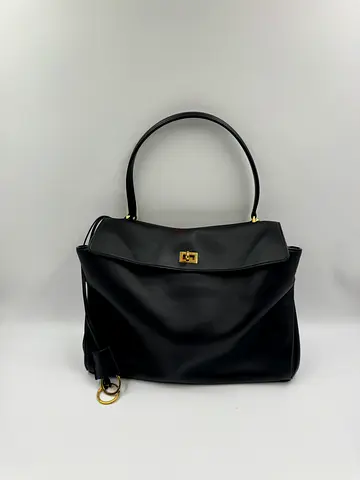 BALENCIAGA BLACK MEDIUM CALF SKIN RODEO SHOULDER BAG
