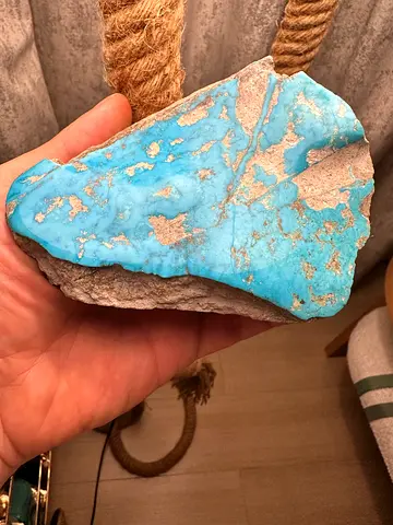 Natural, Untreated Rough Turquoise Stone — Neyshabur Mine, Iran.