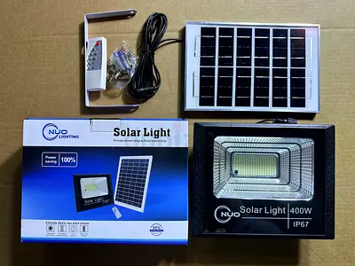 400W Solar LED Flood Light with Panel & Remote (IP67)