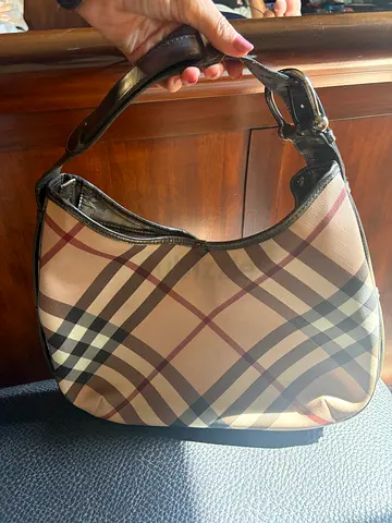 Burberry Plaid Canvas Shoulder Bag