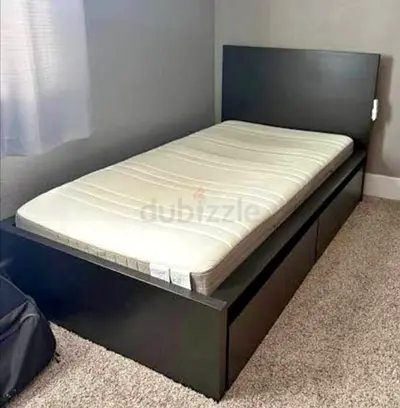 Ikea single size bed with mattress