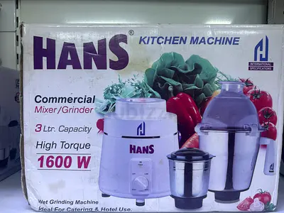 Hans 1600W Commercial Mixer Grinder – 3L + 1L Jars
