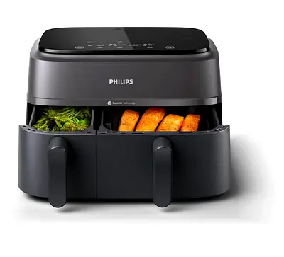 Philips Twin-Drawer Air Fryer - Dual Basket, Touch Controls