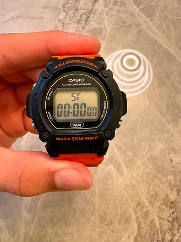 Casio Digital Sport Watch - Water Resistant, Orange Strap