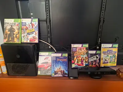 Xbox 360 E Console + Kinect Sensor + 7 Games Bundle (No Controller)