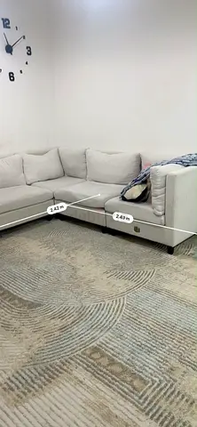 Free shape white fabric sofa - good condition
