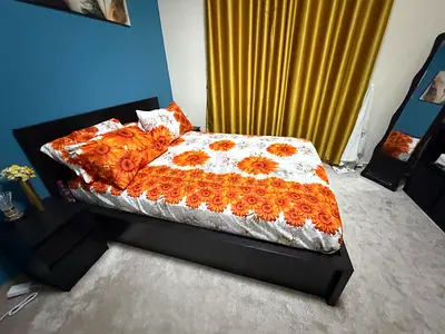 IKEA Black Single Bed Frame with Headboard and Storage Base - Good Condition along with Mattress.