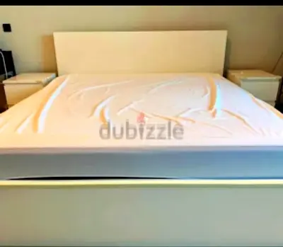 Ikea king size bed with mattress and storage drawers