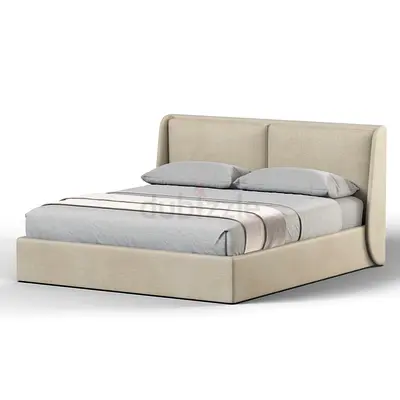 Modern Upholstered Bed with Curved Headboard