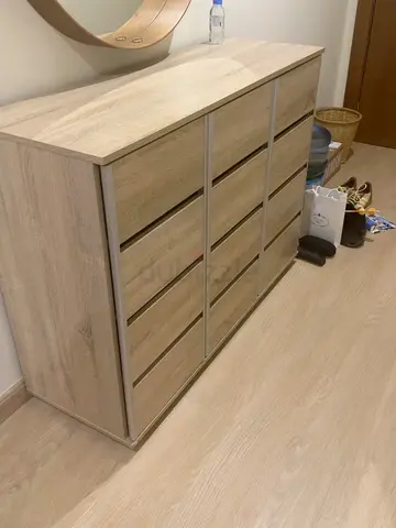 Light Oak 3 door all shelf  / Shoe Cabinet in Good Condition