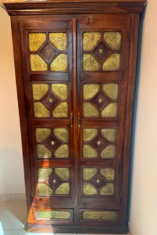 Antique solid wood wardrobe