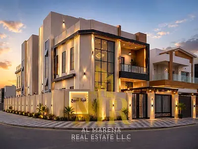 Luxury Corner Villa for Sale in Al Yasmeen - Ajman | 6 Master Bedrooms + Majlis + 2 Living Rooms + Rooftop. Prime Location. Price Includes Registratio