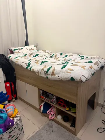 Children's Mid Sleeper Bed with Built-in Storage Shelves