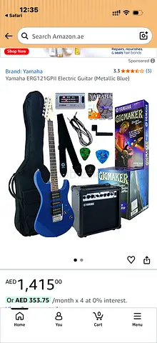 Yamaha electric guitar starter kit with amp, bag and accessories