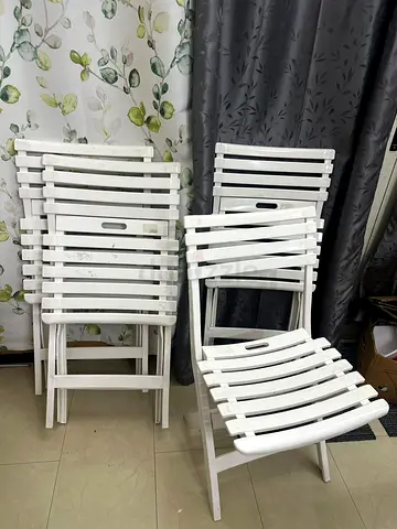 Folding Chairs white 04 Nos - Good Condition