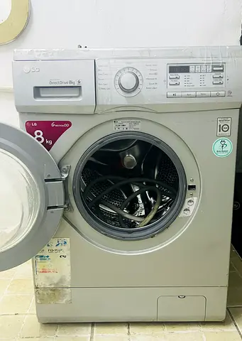 LG 8kg Front Load Washing Machine - Silver, Good Working Condition