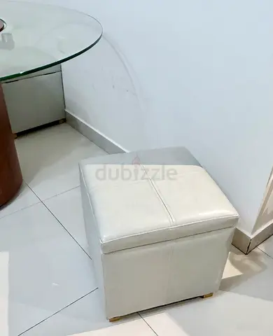 Leather ottomans with storage
