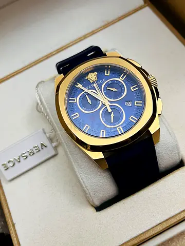 Authentic Versace Swiss chronograph men watch omega rado tissot longines italy