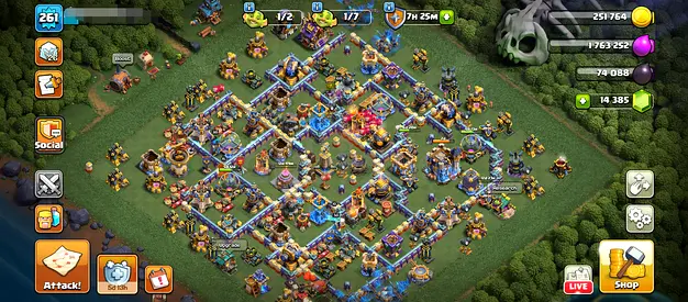Clash of clans account th18 + 14k gems + rewards and skins and More !!