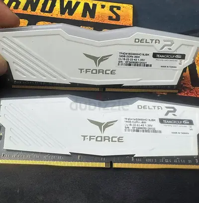 TEAMGROUP T-FORCE DELTA RGB 32GB (2×16GB) DDR4 3600MHz CL18 | White RGB Gaming RAM