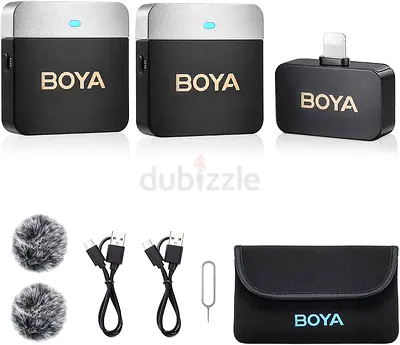 BOYA BY-M1V6 Wireless Lavalier Microphone for iPhone,Plug Play Dual Lapel Microphone