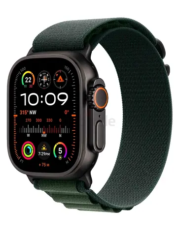 Apple Watch Ultra 2 GPS + Cellular 49mm Black Titanium Case with Dark Green Alpine Loop