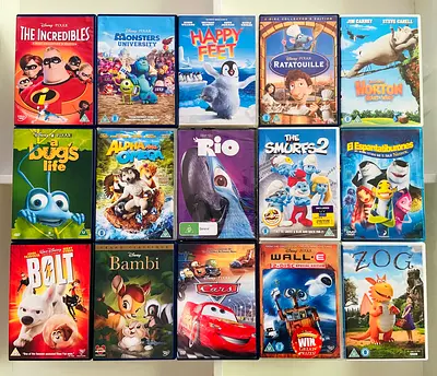 15 Kids Animated Movie DVD’s