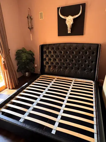 Luxury Genuine Leather king size bed from The One for sale