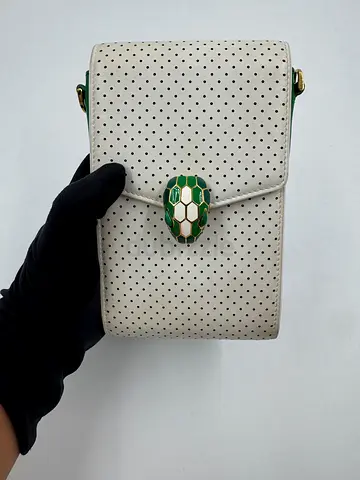 BVLGARI Casablanca tennis bag white green