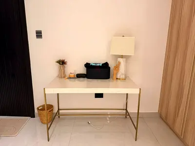 A BEAUTIFUL 'WEST ELM ZANE MINI DESK' FOR SALE - PALM JUMEIRAH GARAGE SALE!!