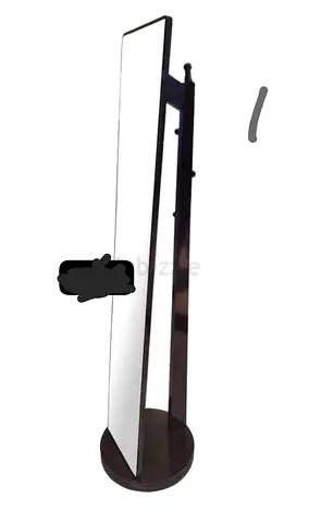 Full‑length free-standing swivel mirror with wooden frame