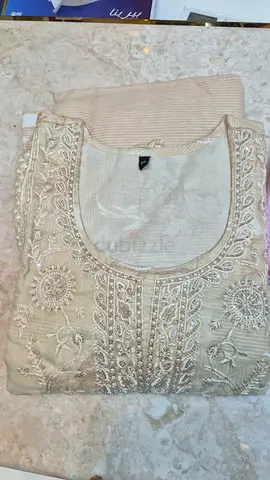 Beige Embroidered Traditional Kurta - Excellent Condition