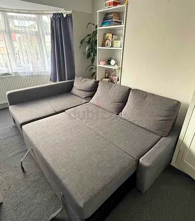 IKEA L shap Sofa store cum bed in Gray color