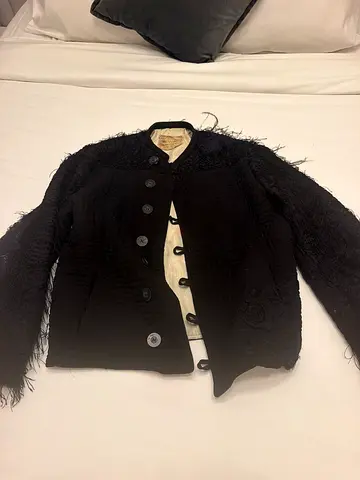 Black textured unisex jacket / blazer - L size