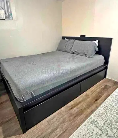 IKEA malam bed with mattress queen size