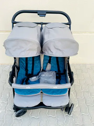 Joie Double Side-by-Side Twin Stroller (Black Frame, Two Seats)