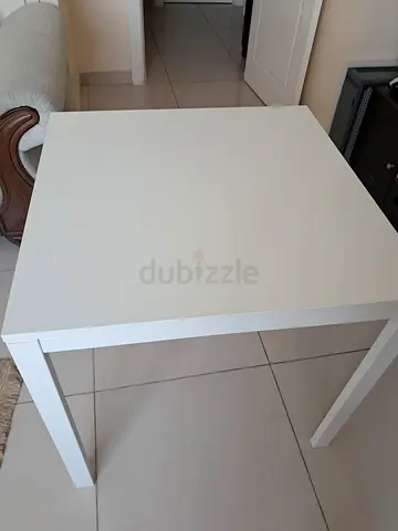 Negotiation acceptable. Ikea White square 75cm-75cm dining/office table - good condition