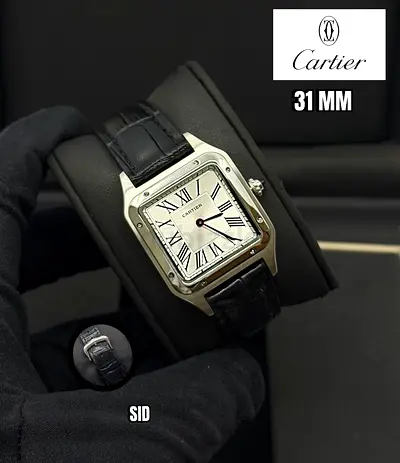 Cartier dumont leather strap mens quartz watch