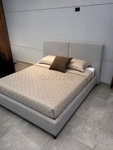 Modern Upholstered Bed Frame with Padded Headboard