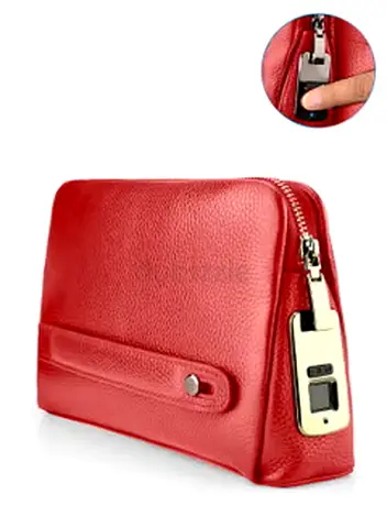 Leather Fingerprint Lock Bag for Men And Women Hand Bag