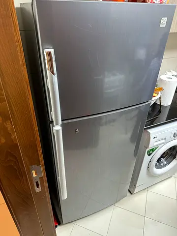 Used Double Door Refrigerator - Grey, Good Working Condition