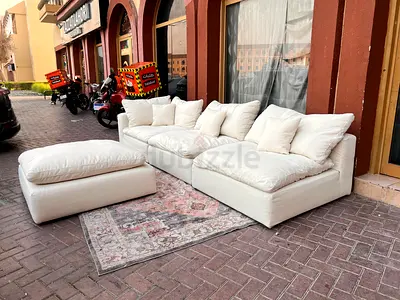 Marina home luscious original feather filled sofa beige
