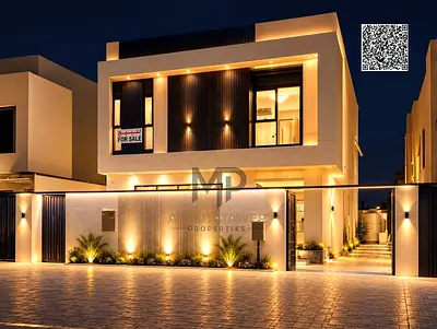 Luxury villa for sale in Al-Yasmeen – sophisticated design and prime location. The price includes central air conditioning, as well as water and elect