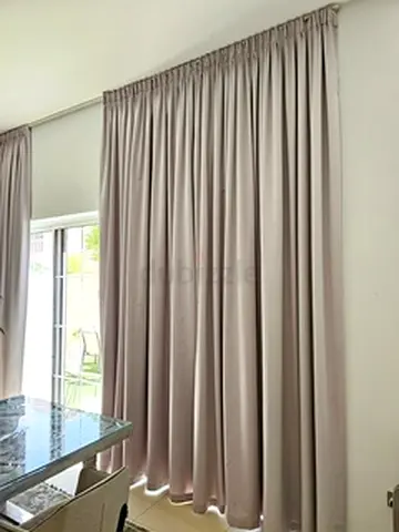 Silk Gray Curtains with Blackout (W4m x H3.5m) x 4
