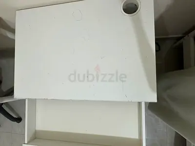 IKEA White Compact Desk with Cable Hole and Drawer