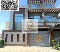 Villa for rent in Al-Yasmeen: 6 master bedrooms, a living area, a kitchen, and parking for two cars.