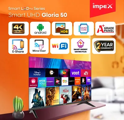 Impex Gloria 50" Smart UHD 4K LED TV - Android, HDR, WiFi (Like New).B