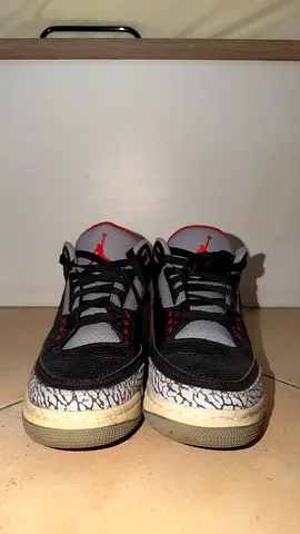 Used Air Jordan 3 Black Cement sneakers, size. US men's 8.5