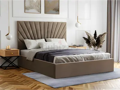 Upholstered Queen size bed including mattress family bed